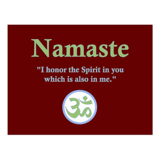 Carte Postale Namaste Avec La Citation Et Le Symbole De L Om Zazzle Fr