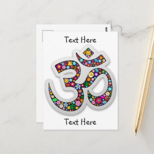Carte Postale Namaste Floral Yoga Symbol 