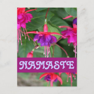 Carte postale NAMASTE fuschia