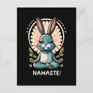 Carte Postale namaste lapin yoga lapin méditation