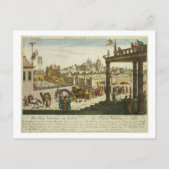 Carte Postale Namchas Place à Lahore, montrant le trône d'or (Devant)