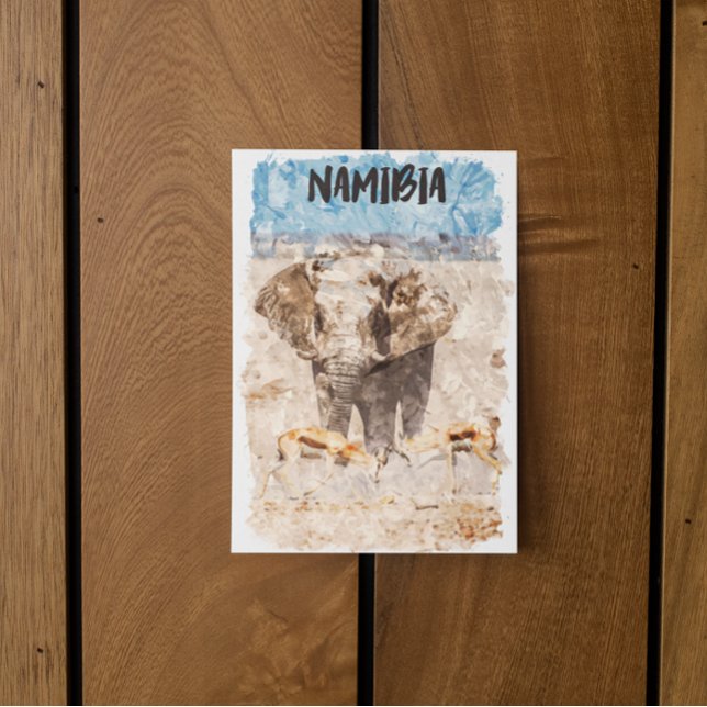 Carte Postale Namibie Afrique Safari Faune (Namibia Africa Wildlife Watercolor Safari Postcard)