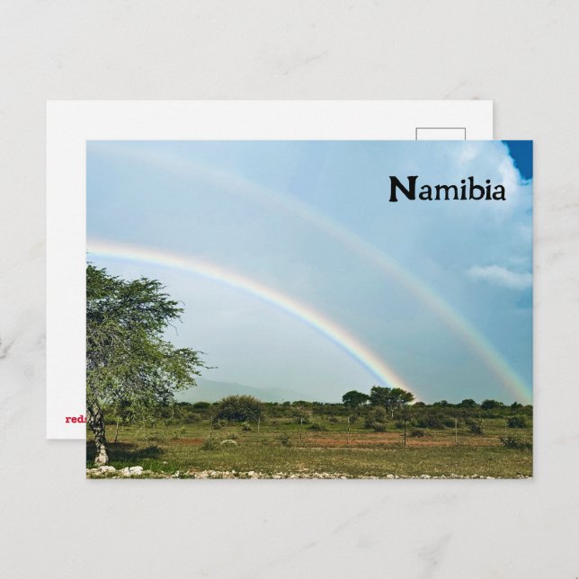 Carte Postale Namibie Double arc-en-ciel (Devant / Derrière)