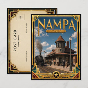 Carte Postale Nampa Idaho Art Déco vintage de l'âge d'or