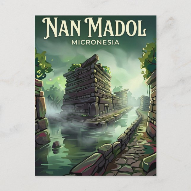 Carte Postale Nan Madol Micronésie (Devant)