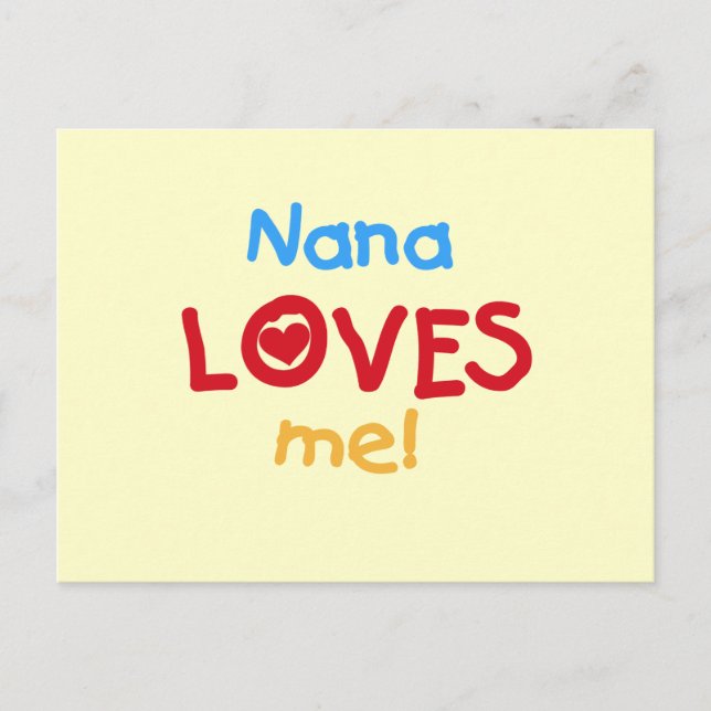 Carte Postale Nana aime mes t-shirts et cadeaux (Devant)