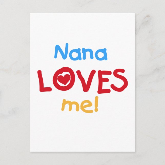 Carte Postale Nana aime mes t-shirts et cadeaux (Devant)