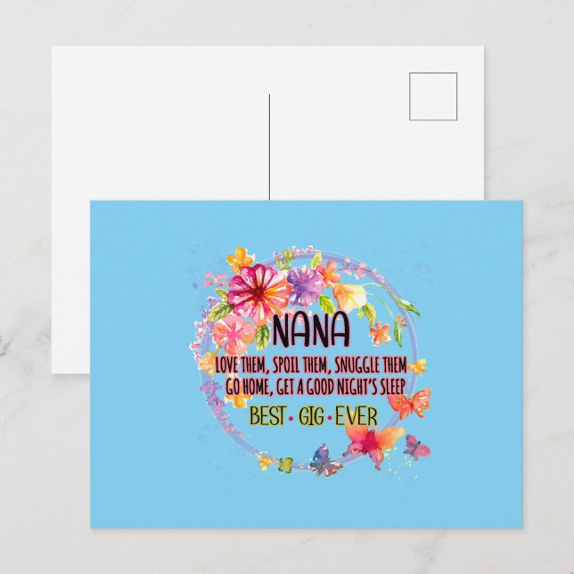 Carte Postale Nana les aime les gâte les câline (Devant / Derrière)