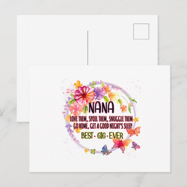 Carte Postale Nana les aime, les gâte, les câline (Devant / Derrière)