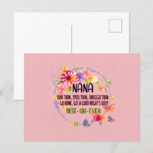 Carte Postale Nana les aime les gâte les câline
