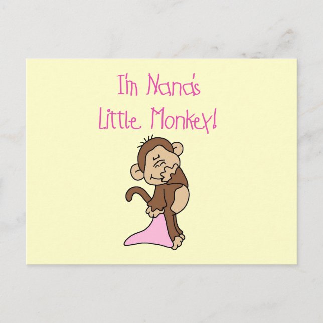 Carte Postale Nana's Monkey - T-shirts et cadeaux roses (Devant)