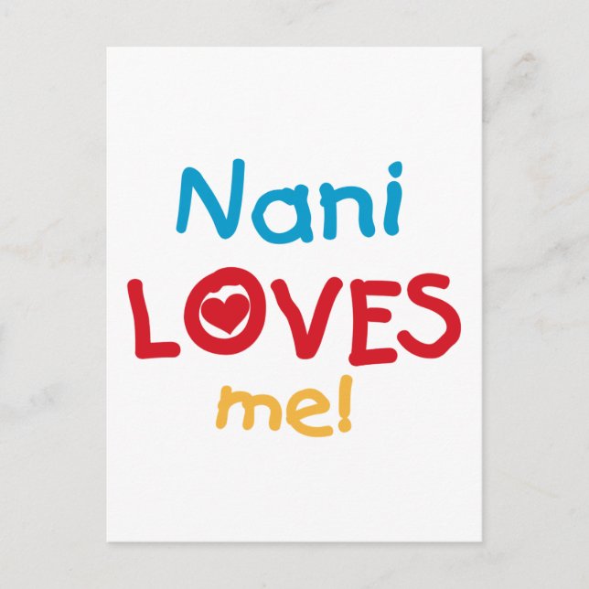 Carte Postale Nani aime mes t-shirts et cadeaux (Devant)