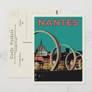 Carte Postale Nantes France vue de la ville de nuit