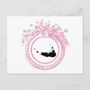 Carte Postale Nantucket rose et noir