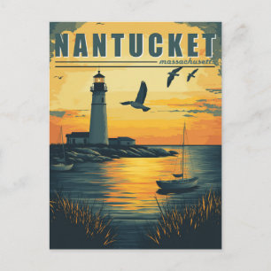 Carte Postale Nantucket vintage, Massachusetts - Charme de l'île