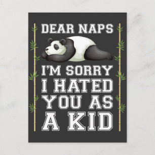 Carte Postale Nap Laze Dormir Napping Kid Cute Panda Animal