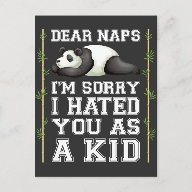 Carte Postale Nap Laze Dormir Napping Kid Cute Panda Animal (Devant)