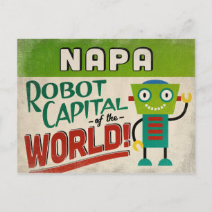 Carte Postale Napa California Robot - Funny Vintage
