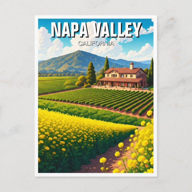 Carte Postale Napa Valley California Mustard Flowers (Devant)
