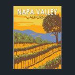 Carte Postale Napa Valley California Travel Art Vintage<br><div class="desc">Napa Valley dans un style vectoriel. Napa Valley est une région vinicole californienne réputée située au nord de San Francisco,  avec des centaines de vignobles au milieu de collines ondoyantes.</div>