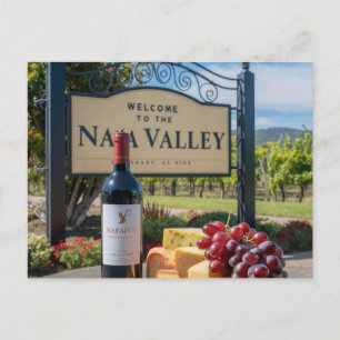 Carte Postale Napa Valley Travel Mail NapaFun Vin Fromage raisin