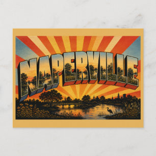 Carte Postale Naperville Illinois Rivière Prairie boisée Art