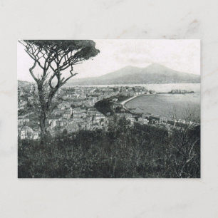 Carte Postale Naples, 1908, Baie de Naples et Vésuve de la colli