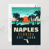 Naples Florida Beach Retro Sunset Souvenirs 60s