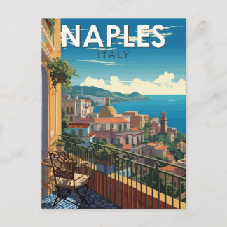 Carte Postale Naples Italie Voyage Art Rétro