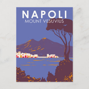 Carte Postale Naples Mont Vesuvius Travel Art Vintage