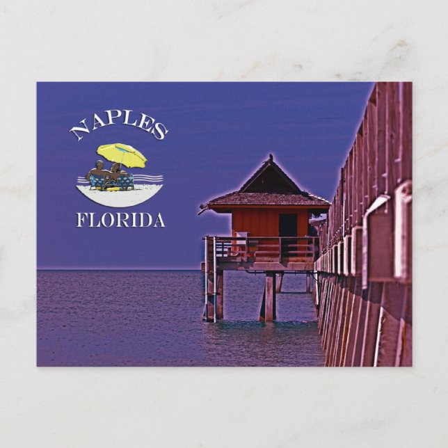 Carte Postale Naples Pier Dans Blues (Devant)