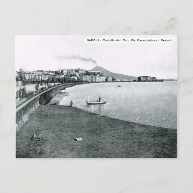 Carte Postale Naples, port et front de mer 1908 (Devant)