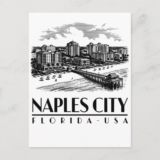 Carte Postale Naples Ville Floride États-Unis (Devant)