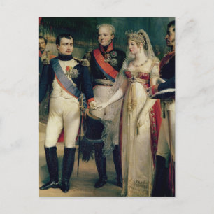 Carte Postale Napoléon Bonaparte recevant la reine Louisa