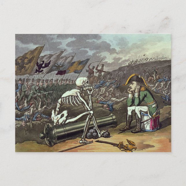 Carte Postale Napoléon et squelette, 18e (Devant)