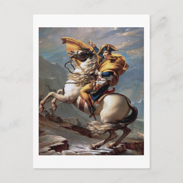Carte Postale Napoléon Traversant les Alpes, Jacques-Louis David (Devant)