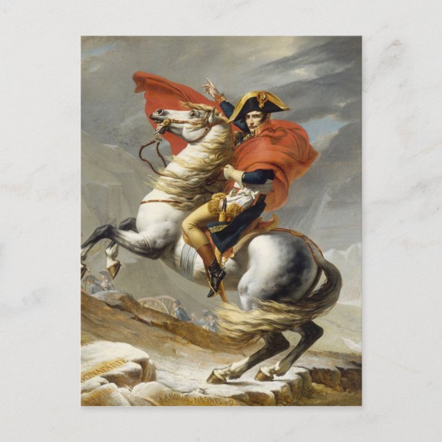 Carte Postale Napoléon Traverser les Alpes par Jacques Louis Dav (Devant)