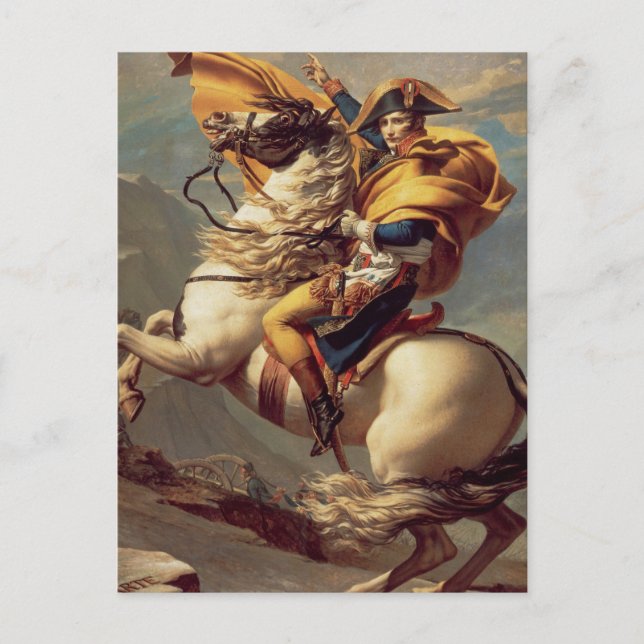 Carte Postale Napoléon vintage Traversant les Alpes (Devant)