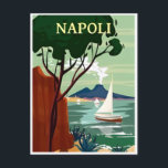 Carte Postale Napoli, Italie Vintage voyage aples europe italien<br><div class="desc">vintage,  rétro,  voyage,  moderne,  aquarelle,  classique,  italien,  europe,  Napoli,  Italie, </div>