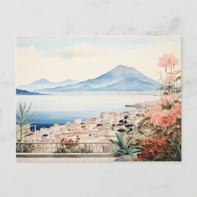 Carte Postale Napoli Serenity : Imprimantes d'aquarelle numériqu (Devant)