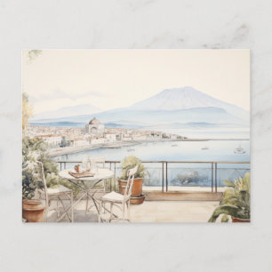 Carte Postale Napoli Serenity : Imprimantes d'aquarelle numériqu