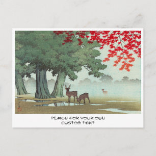 Carte Postale Nara Park Hasui Kawase shin hanga paysage art