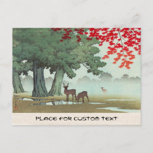 Carte Postale Nara Park Hasui Kawase shin hanga paysage art
