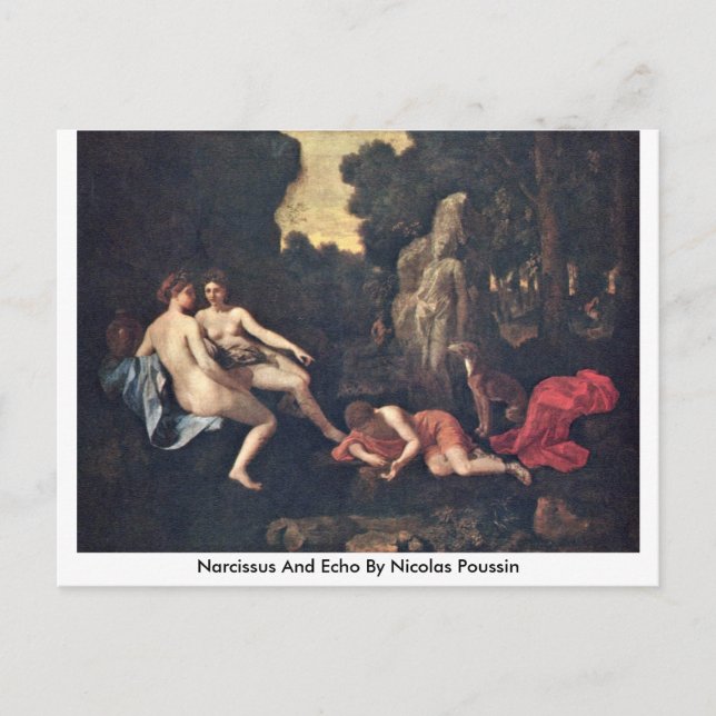 Carte Postale Narcisse Et Echo De Nicolas Poussin (Devant)