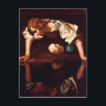 Carte Postale Narcisse par Caravaggio (1599)<br><div class="desc">Narcisse est un tableau du maître baroque italien Caravaggio,  peint vers 1597-1599. Il est situé dans la Galleria Nazionale d'Arte Antica à Rome.</div>
