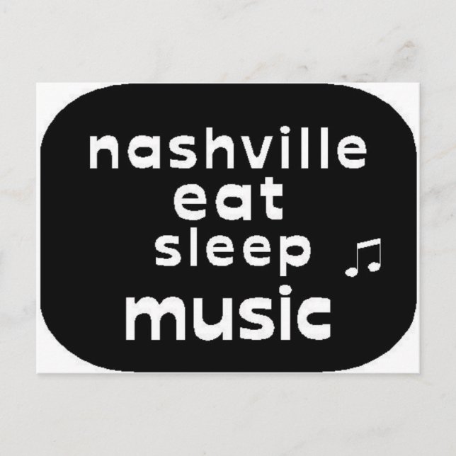 Carte Postale Nashville Eat Sleep Music (Devant)