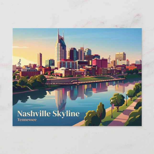Carte Postale Nashville Skyline USA (Devant)
