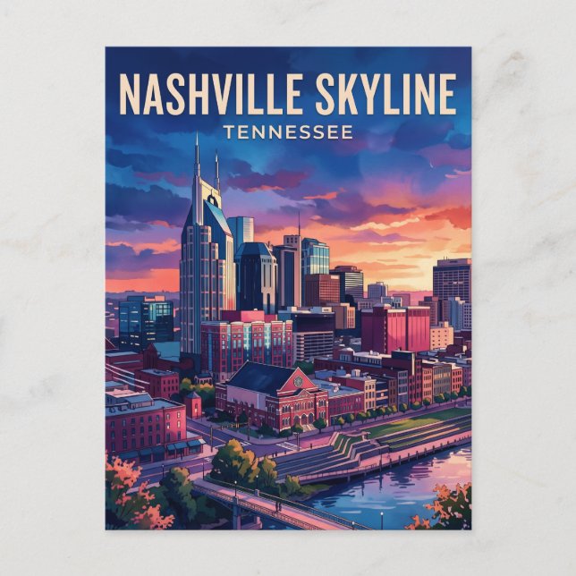 Carte Postale Nashville Skyline USA (Devant)
