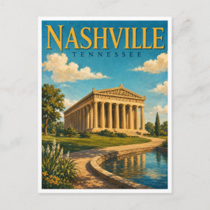 Carte Postale Nashville Tennessee Aquarelle GeoSaga