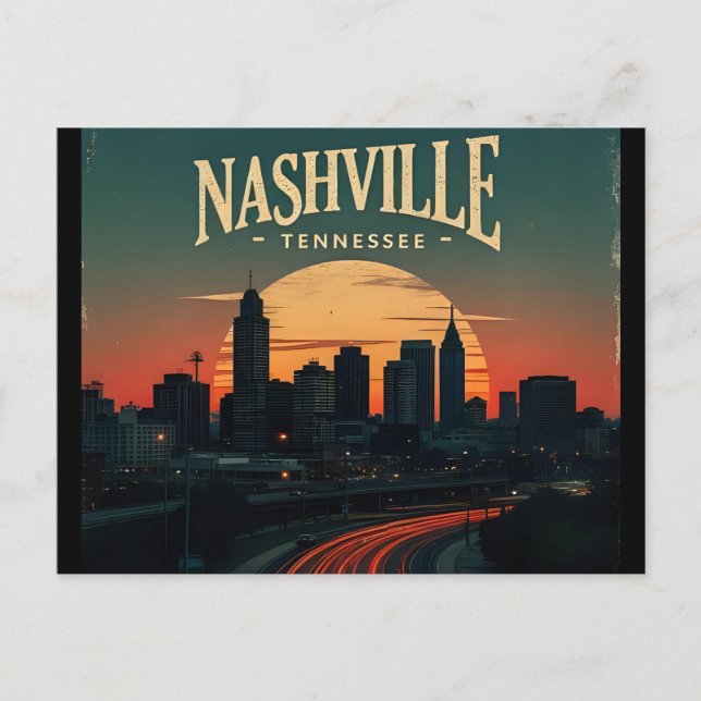 Carte Postale Nashville Tennessee City Skyline (Devant)